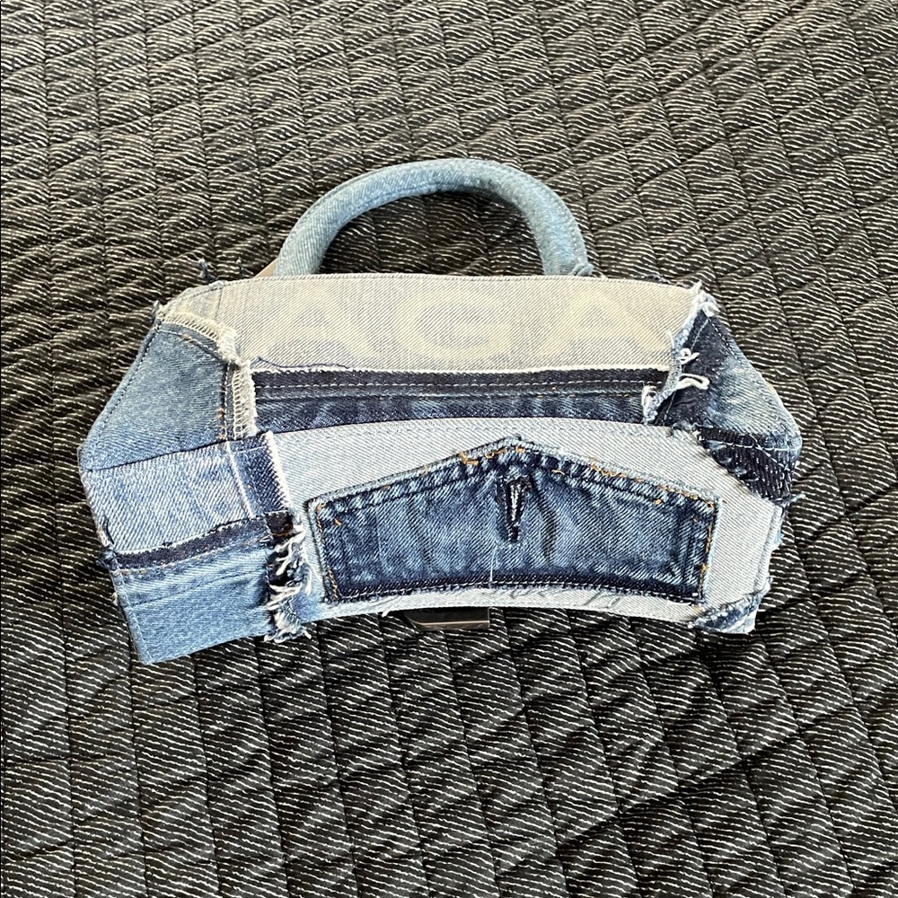 Balenciaga Hourglass Logo Patchwork Denim Bag - Picture 8 of 13